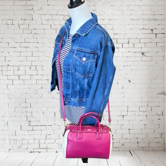 Coach Shearling Bennet Fushia Crossbody Handbag - Picture 6 of 16